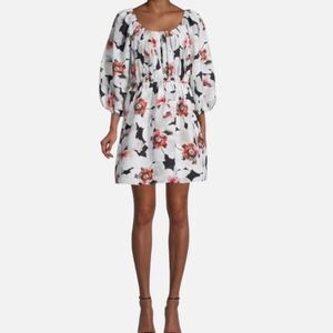 Tanya Taylor White and Red Floral Mini Dress Size XS